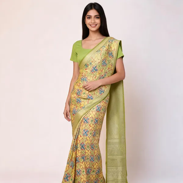 Pista_Green_Banarasi_Patola_Silk_Saree_For_Women