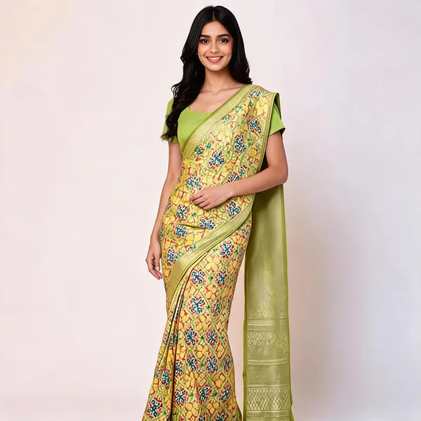 Pista_Green_Banarasi_Patola_Silk_Saree_For_Women