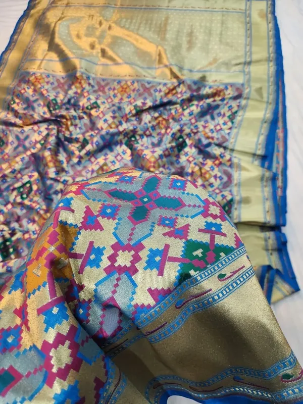 Blue_Banarasi_Patola_Silk_Saree_Saree