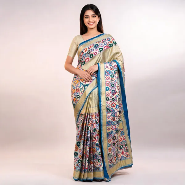 Blue_Banarasi_Patola_Silk_Saree_For_Women