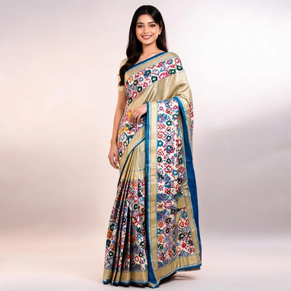 Blue_Banarasi_Patola_Silk_Saree_For_Women