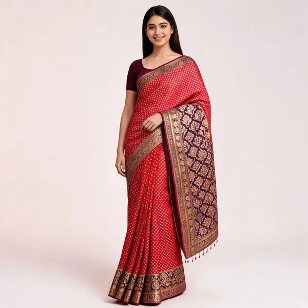 Red_Banarasi_Katan_Silk_Saree_For_Women