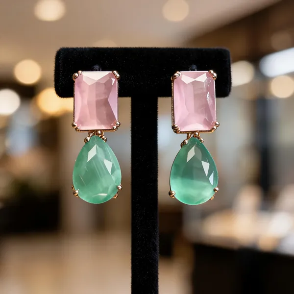Pink_And_Green_Stone_Drop_Earrings_for_Women