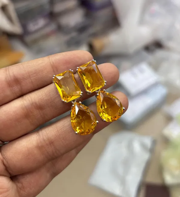 Yellow_Stone_Drop_Earrings_for_Women