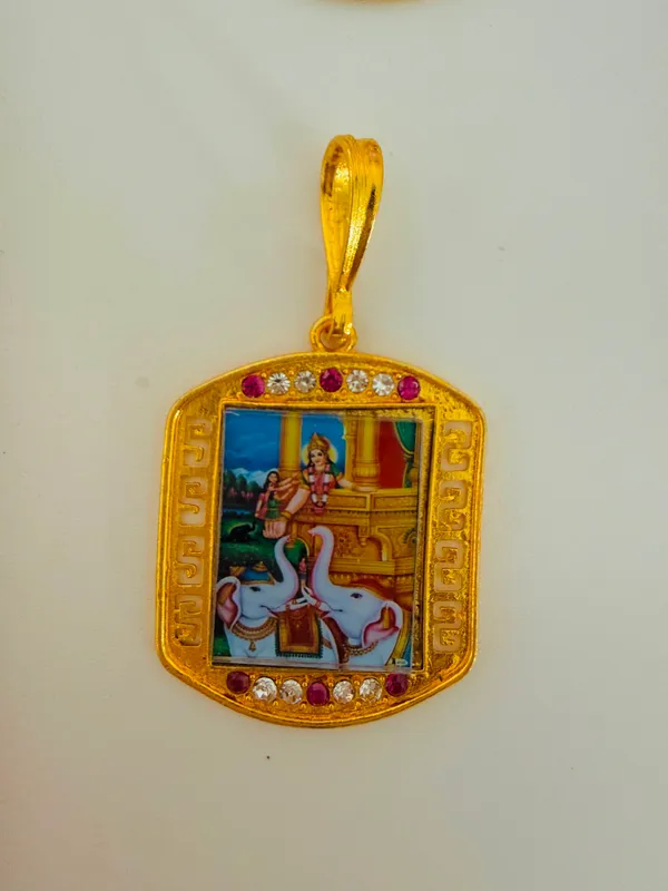 Gold_Tone_Saraswati_Pendant_for_Devotees