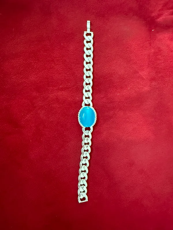 Silver_Tone_Blue_Stone_Chain_Bracelet_for_Women