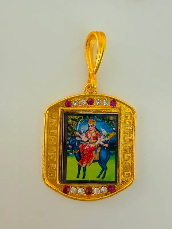 Gold_Tone_Maa_Durga_Pendant_for_Devotees