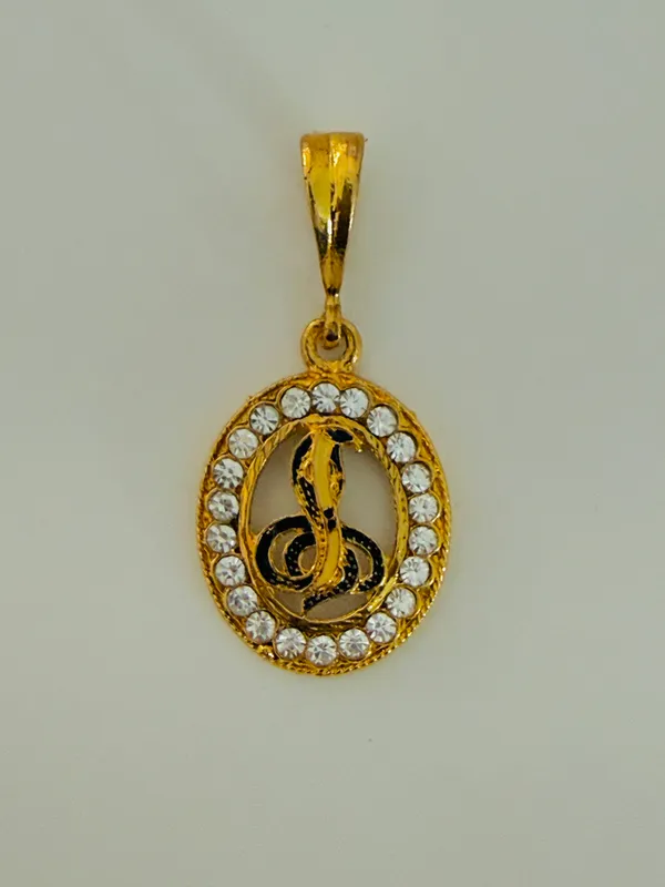 Gold_Tone_Rhinestone_Om_Pendant_for_Unisex