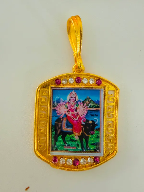 Gold_Tone_Durga_Devi_Religious_Pendant