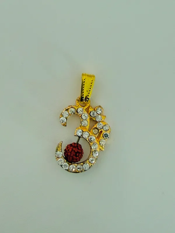 Gold_Tone_Rhinestone_Om_Pendant_For_Devotees