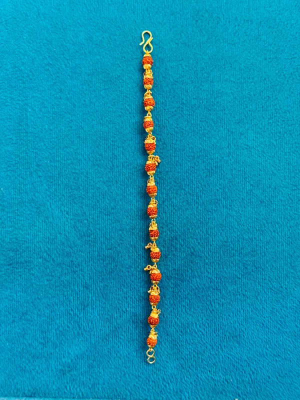 Gold_Tone_Orange_Beaded_Chain_Bracelet_for_Women