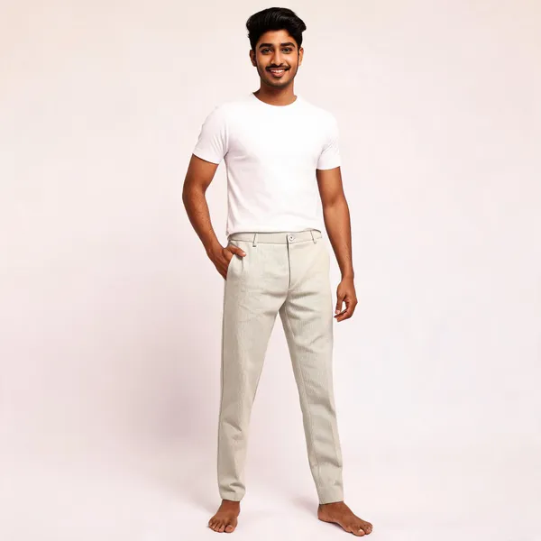 Light_Beige_Textured_Slim_Fit_Trousers_For_Men