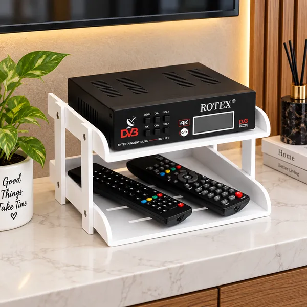 Arcylic_White_Wall_Mounted_Set_Top_Box_And_Remote_Stand