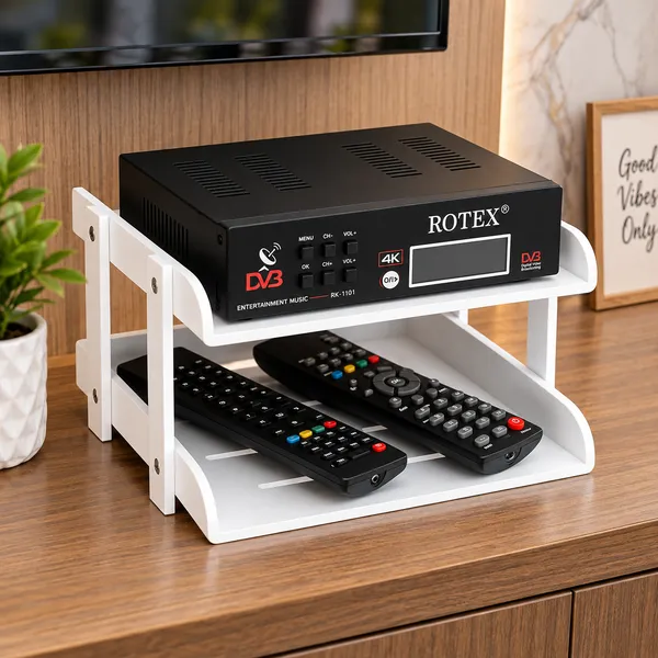 Arcylic_White_Wall_Mounted_Set_Top_Box_And_Remote_Stand