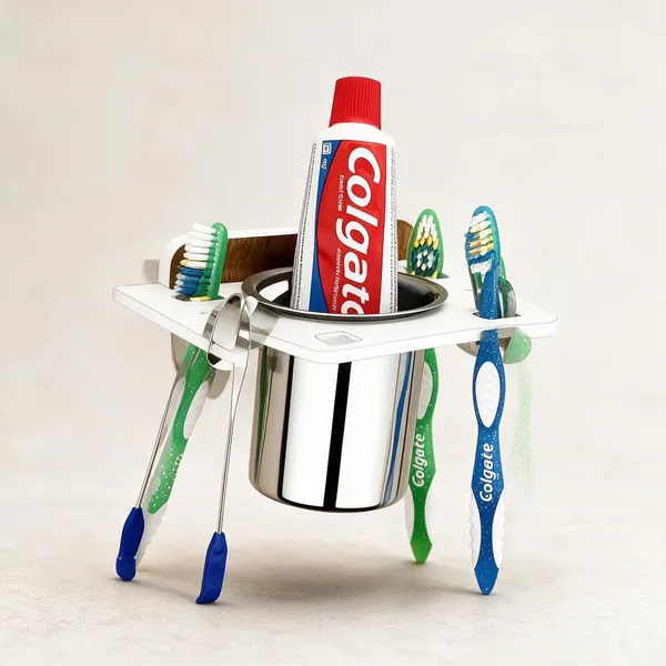 Arcylic_White_Wall_Mounted_Toothbrush_Holder_With_Tumbler