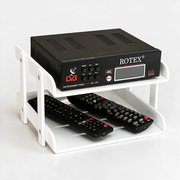 Arcylic_White_Wall_Mounted_Set_Top_Box_And_Remote_Stand