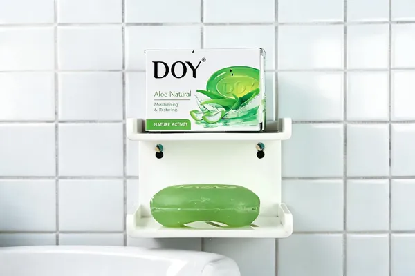 Arcylic_White_Plastic_Wall_Mounted_Two-Tier_Soap_Holder