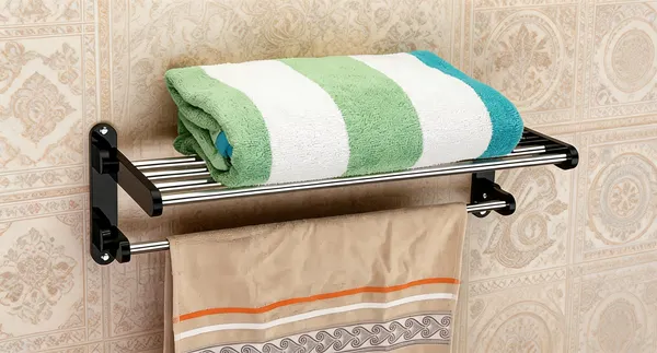 Arcylic_Wall_Mounted_Double_Layer_Towel_Rack