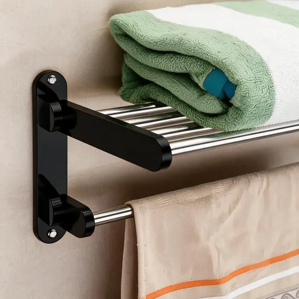 Arcylic_Wall_Mounted_Double_Layer_Towel_Rack