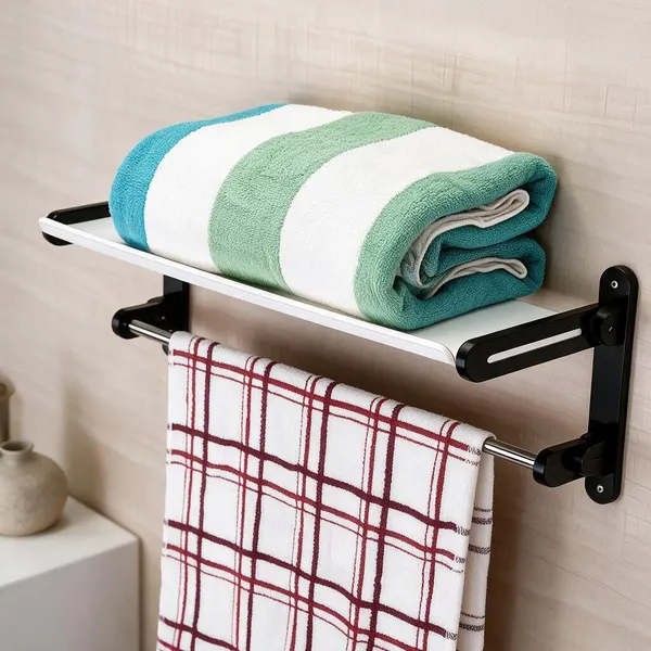 Arcylic_Wall_Mounted_Towel_Rack_With_Shelf