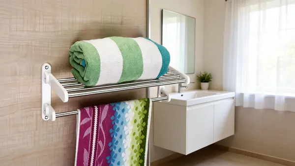 Arcylic_Wall_Mounted_Two_Tier_Towel_Rack