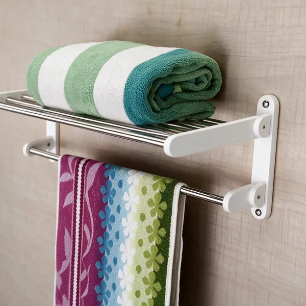 Arcylic_Wall_Mounted_Two_Tier_Towel_Rack