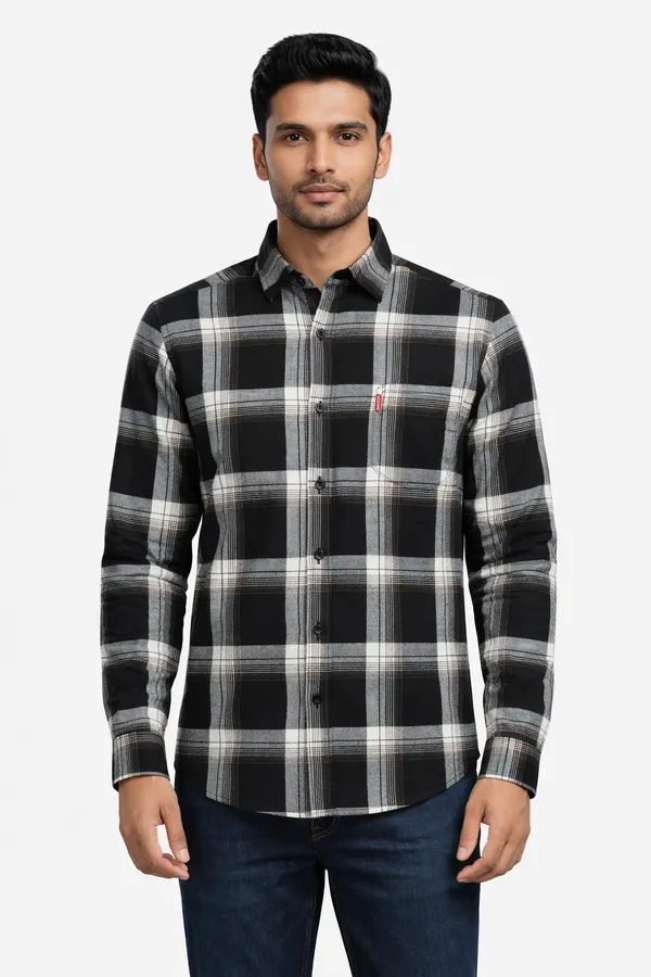 Black_Checkered_Regular_Fit_Full_Sleeve_Casual_Shirt_For_Men