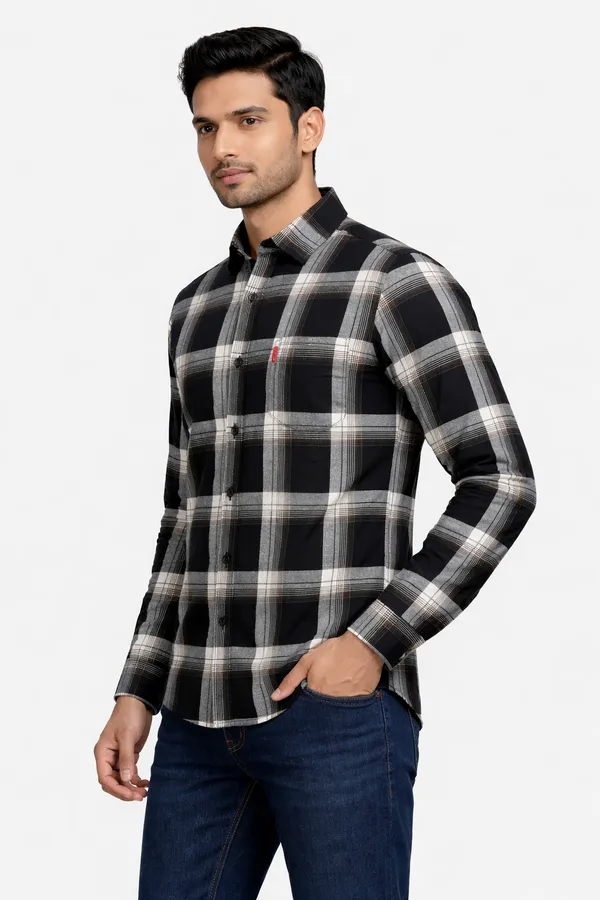 Black_Checkered_Regular_Fit_Full_Sleeve_Casual_Shirt_For_Men