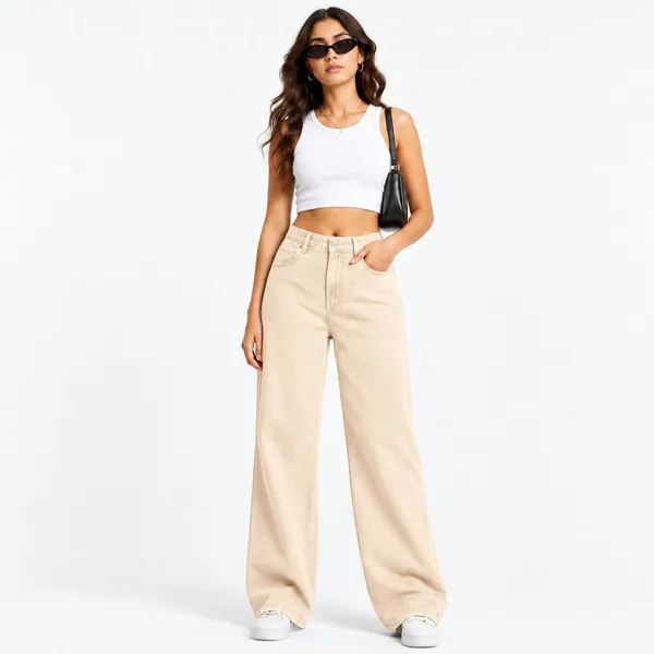 Beige_Wide_Leg_Baggy_Jeans_For_Women