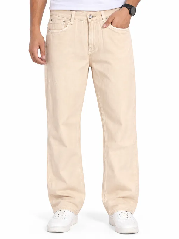 Beige_Denim_Relaxed_Fit_Jeans_For_Men