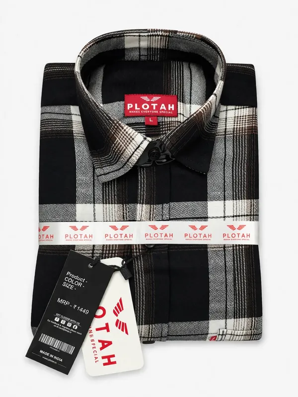 Black_Checkered_Regular_Fit_Full_Sleeve_Casual_Shirt_For_Men