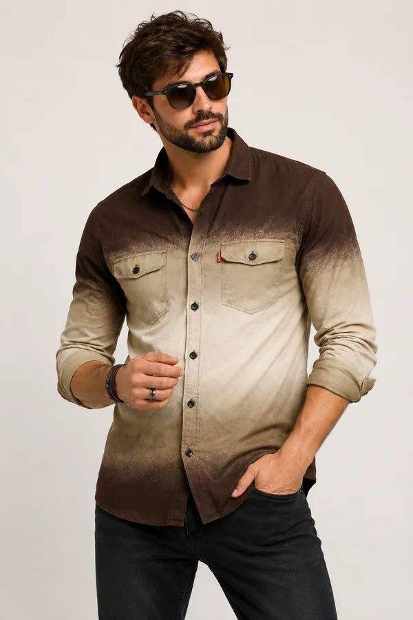 Brown_Gradient_Casual_Shirt_For_Men