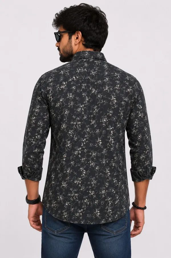 PLOTAH_Men_Floral_Print_Casual_Dark_Green_Shirt_()