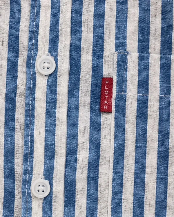 PLOTAH_Men_Striped_Casual_Blue,_White_Shirt_()