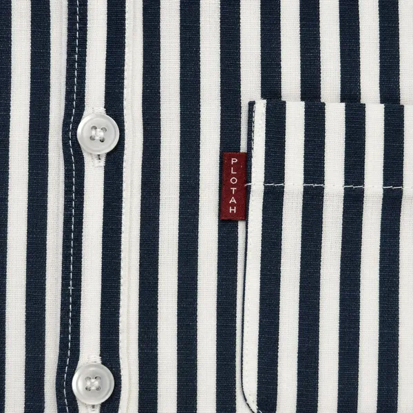 PLOTAH_Men_Striped_Casual_Blue,_White_Shirt_()