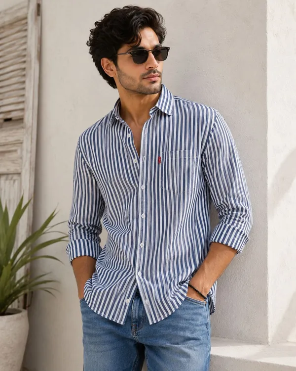 Blue_And_White_Striped_Regular_Fit_Casual_Shirt_For_Men