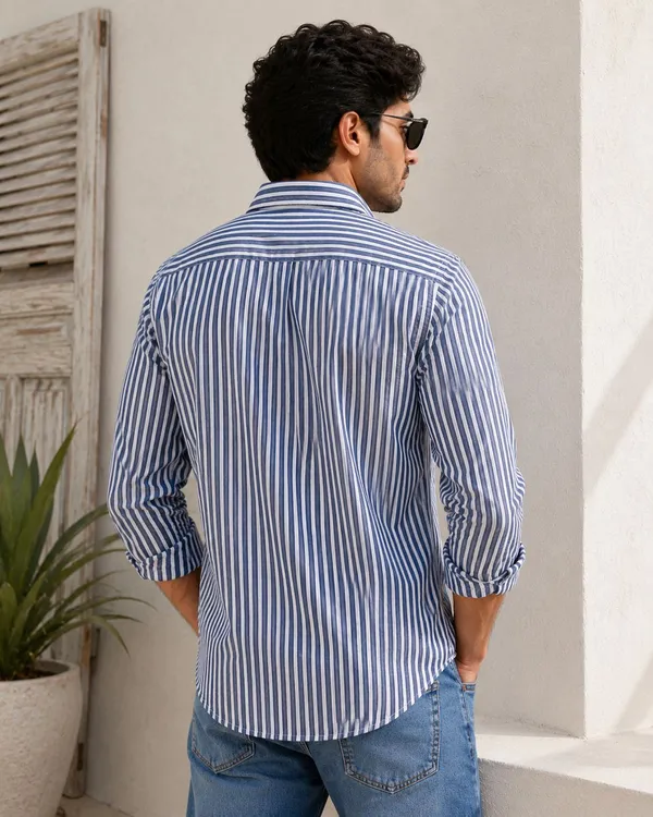 Blue_And_White_Striped_Regular_Fit_Casual_Shirt_For_Men