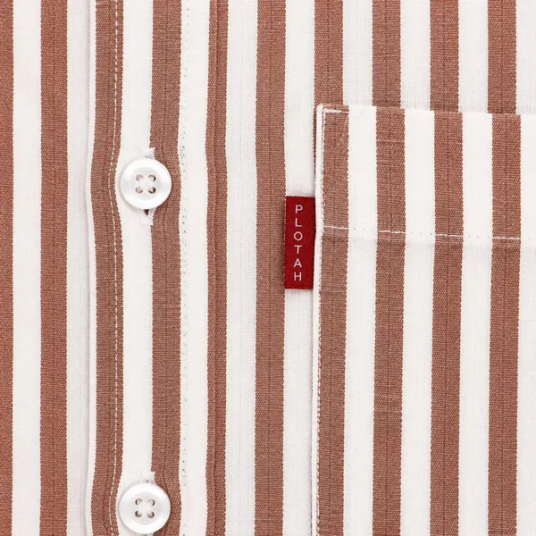 PLOTAH_Men_Striped_Casual_White,_Brown_Shirt_()