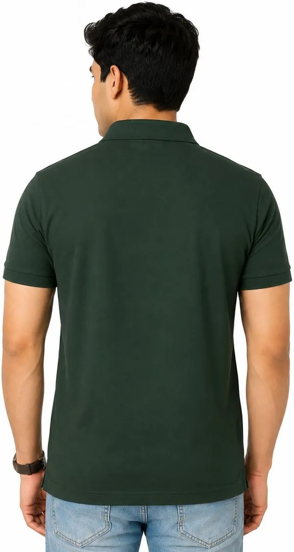 PLOTAH_Solid_Men_Polo_Neck_Dark_Green_T-Shirt_()