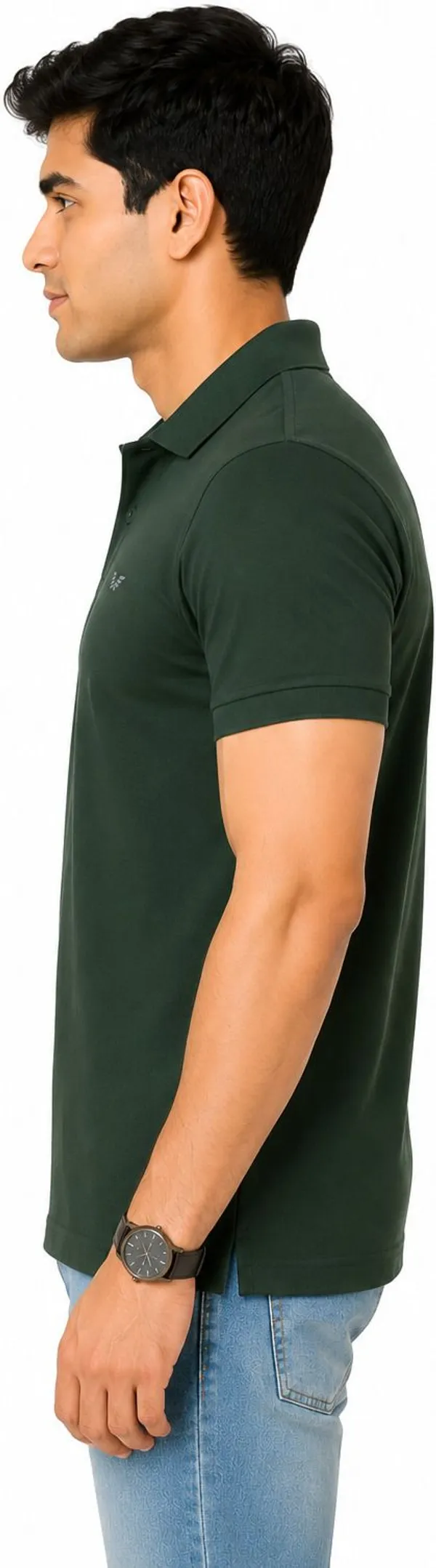 PLOTAH_Solid_Men_Polo_Neck_Dark_Green_T-Shirt_()