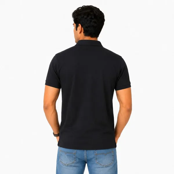 PLOTAH_Solid_Men_Polo_Neck_Black_T-Shirt_()