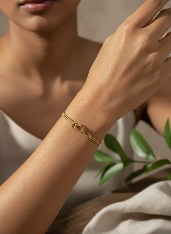 Gold_Tone_Knot_Bracelet_for_Women
