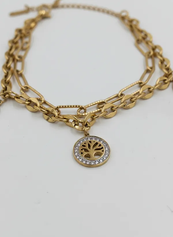 Gold_Tone_Layered_Tree_Of_Life_Charm_Bracelet_for_Women
