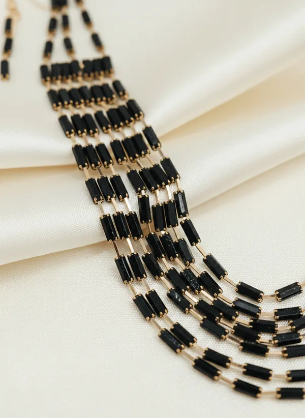Black_Beaded_Mangalsutra_Necklace_And_Earrings_Set_For_Women