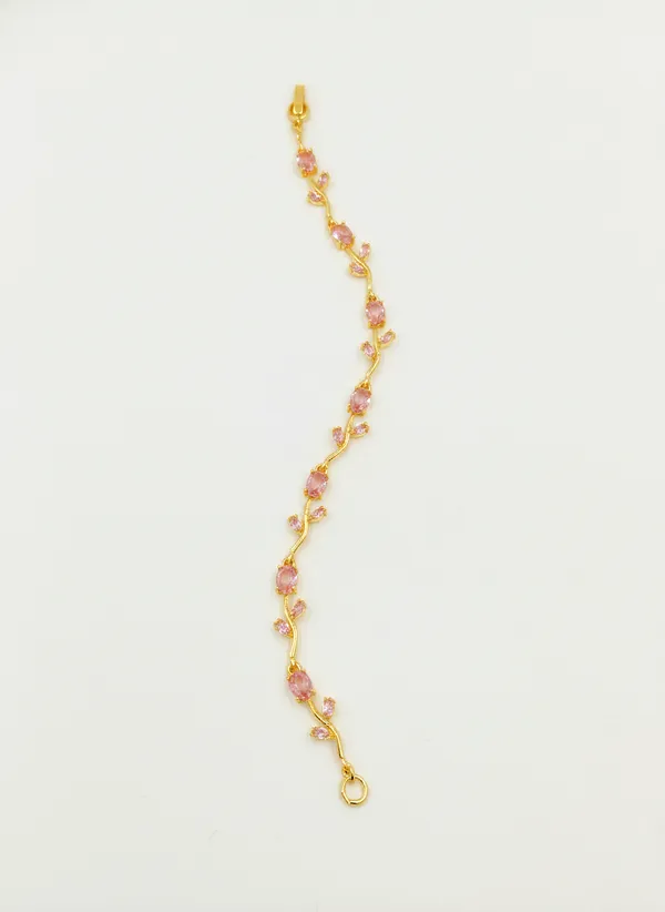 Gold-Tone_Stainless_Steel_Floral_Bracelet_for_Women