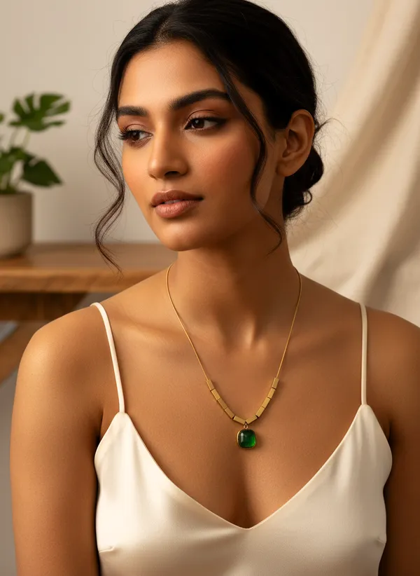 Gold_Tone_Green_Pendant_Necklace_for_Women