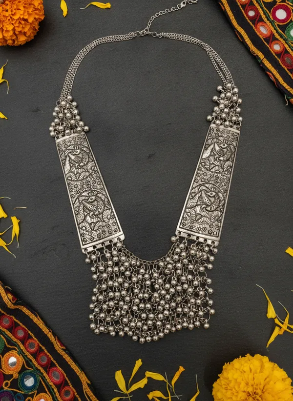 Silver_Oxidised_Statement_Necklace_for_Women