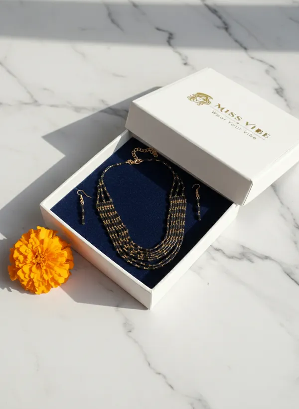 Black_Beaded_Mangalsutra_Necklace_And_Earrings_Set_For_Women