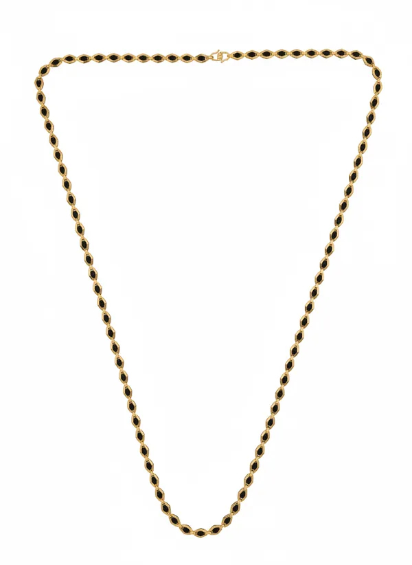 Gold_Tone_Black_Link_Necklace_for_Women