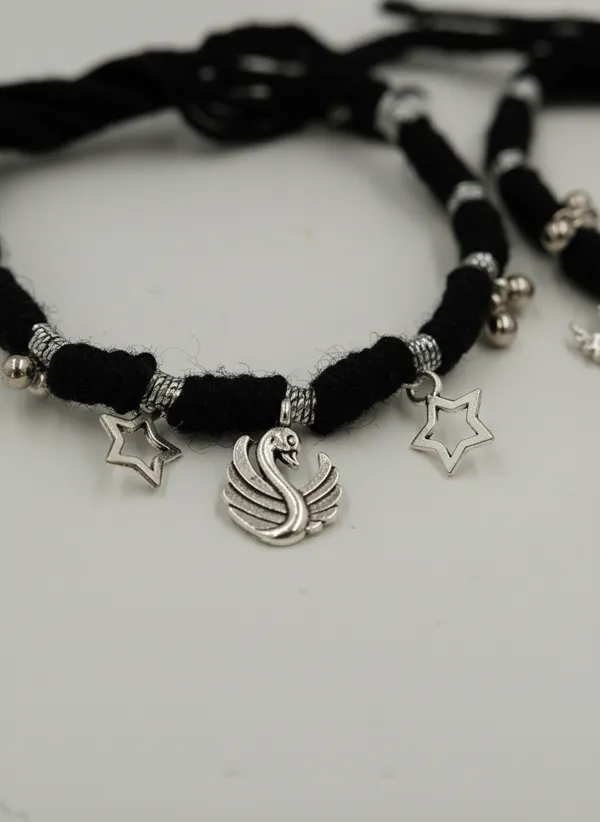 Black_Stainless_Steel_Thread_Bracelet_Set_for_Unisex